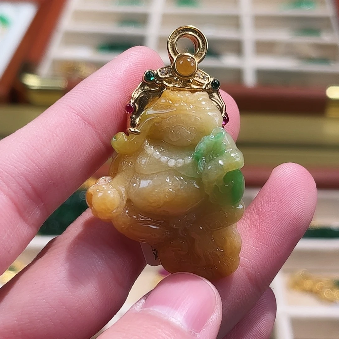 翡翠银S925镶嵌吊坠(不含链)