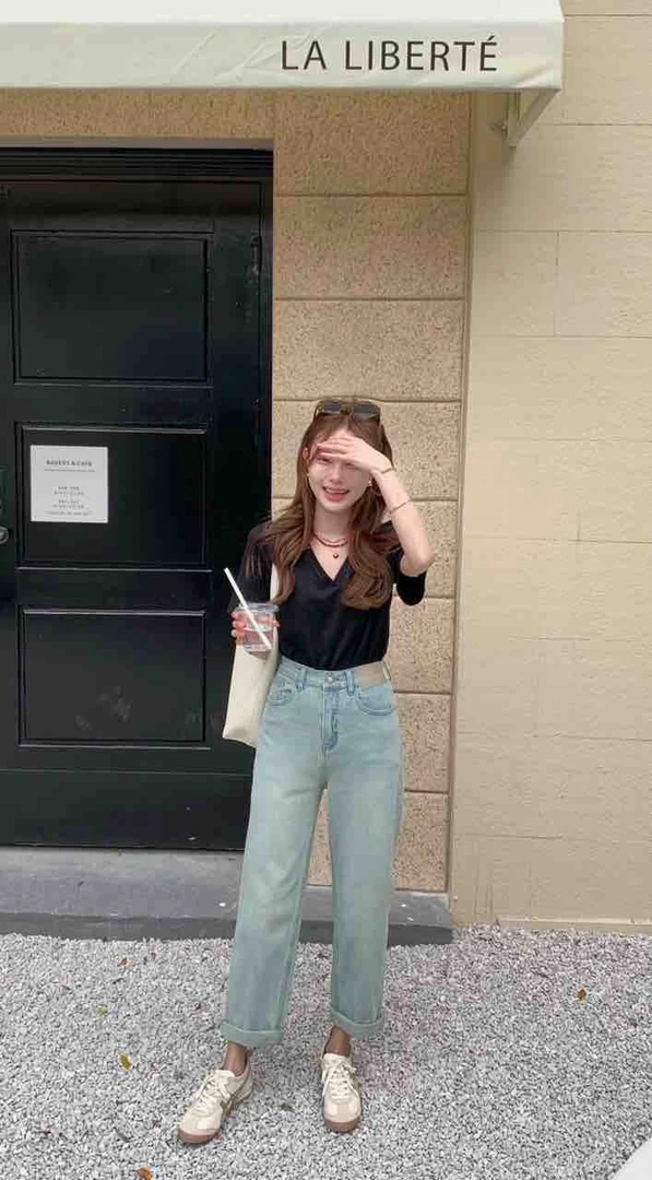 【海南简爱】2025软牛仔裤女夏季薄款显瘦百搭裤8998