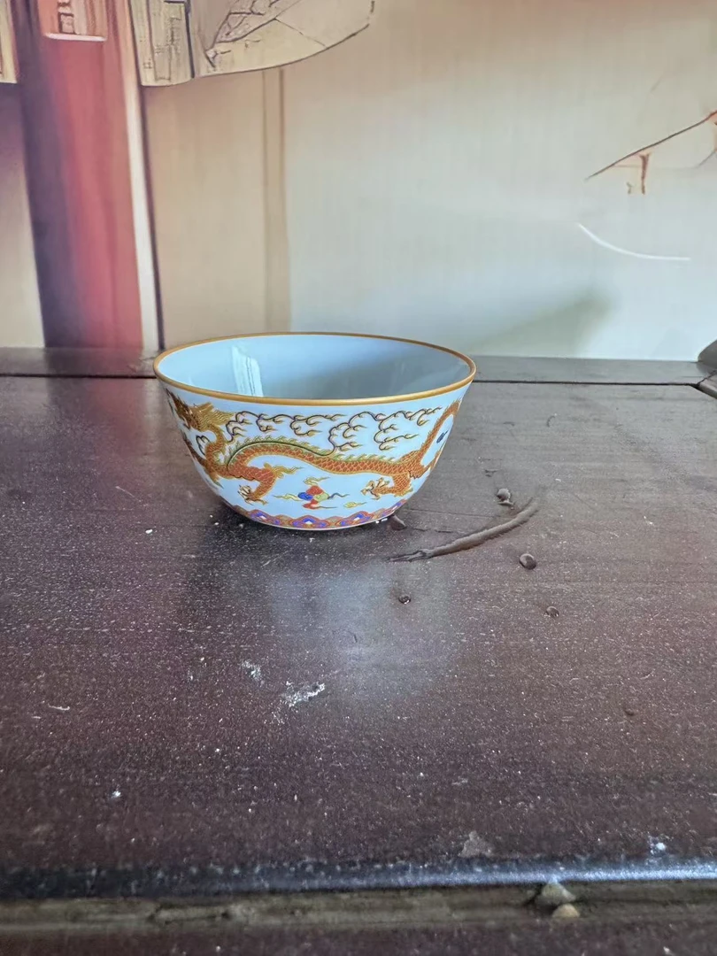 仿古瓷 醒狮汝窑龙凤呈祥茶杯国潮风泡茶功夫茶具主人杯