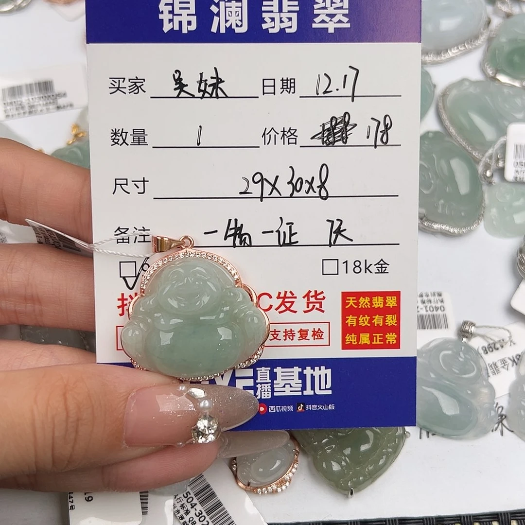 吴***妹翡翠银S925镶嵌颈饰