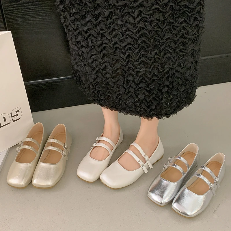 2025夏季新款平底单鞋法式浅口纯色女鞋春夏天平底鞋百搭豆豆鞋