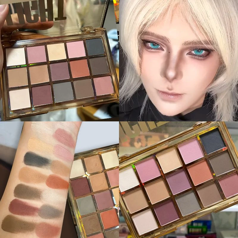 15色马卡龙眼影盘多色cos玩妆珠光哑光大地色彩色舞台欧美彩妆盘