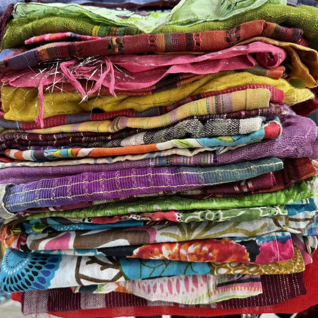 秋冬小围巾长方形印度防晒手织重磅绵稠文艺头巾披肩