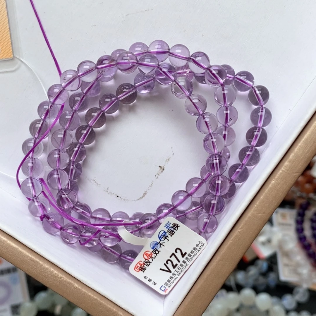 紫晶手链未镶嵌紫水晶多圈手链未镶嵌V272 6➕