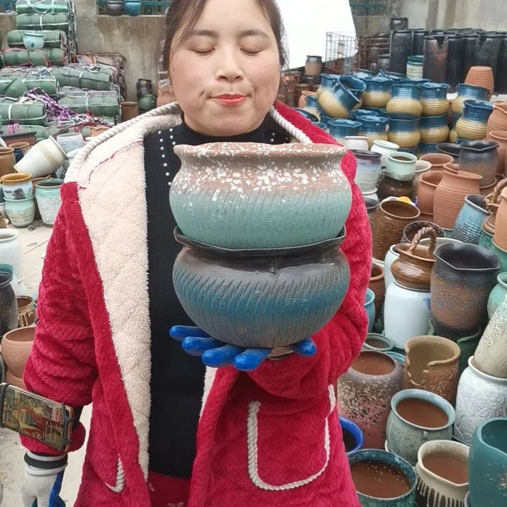 红陶口20高12两个盆