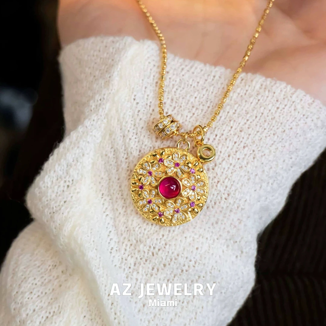 ANNA ZUCKERMAN 坠链均925银 黄财神新中式双面古法工艺项链P0350