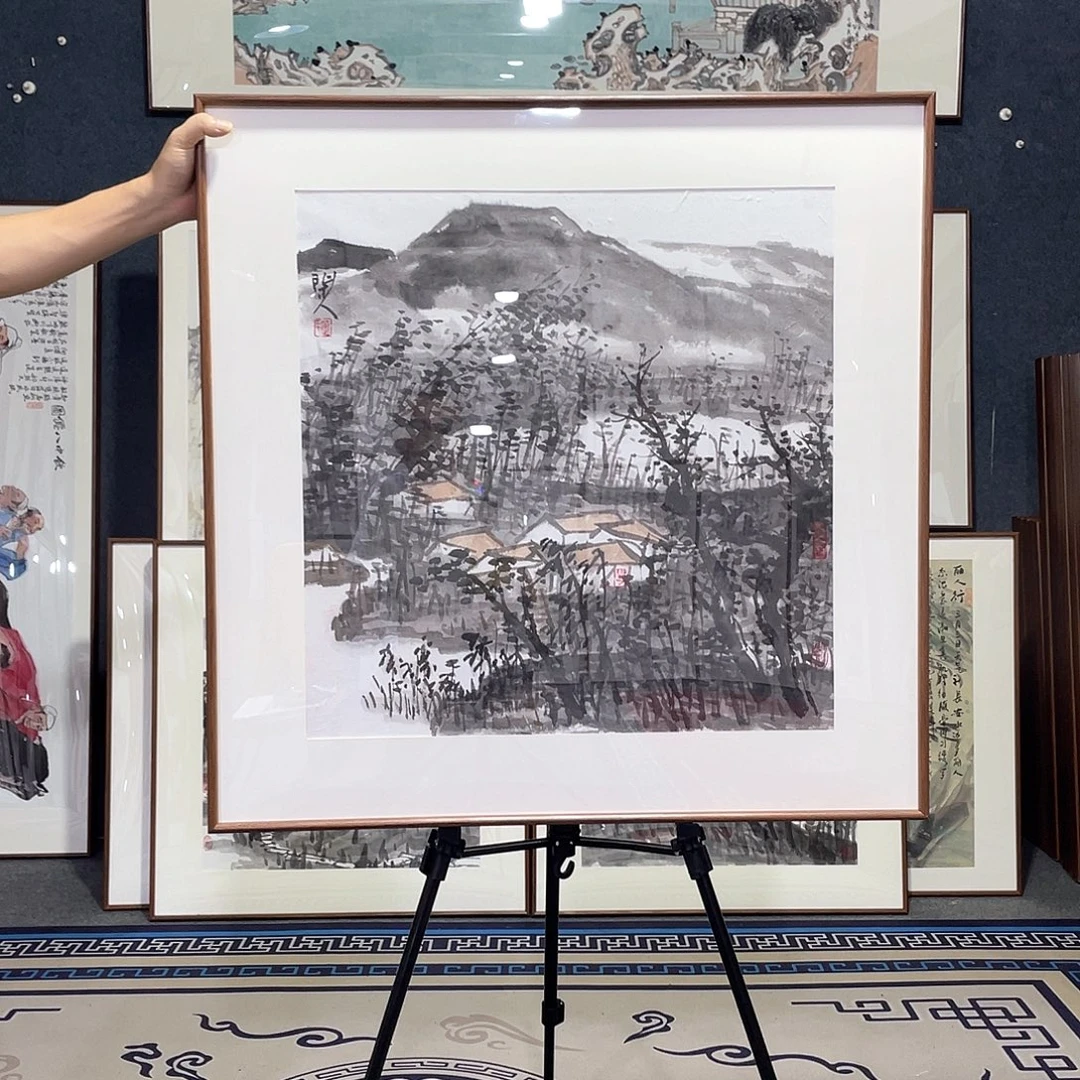 国画手绘画作品带框80/80