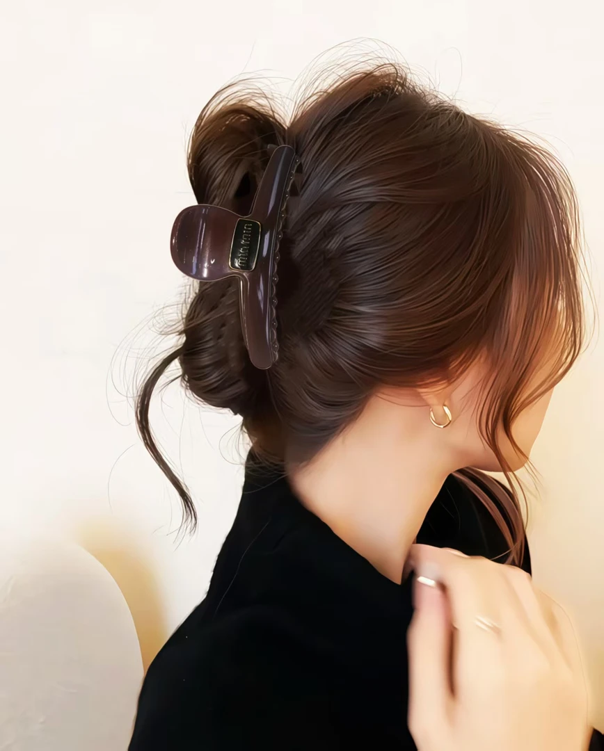 复古港风抓夹女极简风日韩发夹简约百搭欧若智性风11厘米