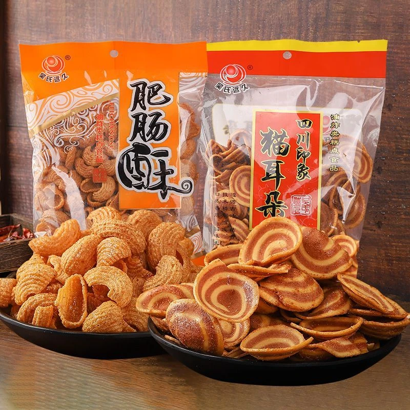 四川吴氏远久猫耳朵猫耳酥肥肠酥锅巴192g特产小时候怀旧零食小吃