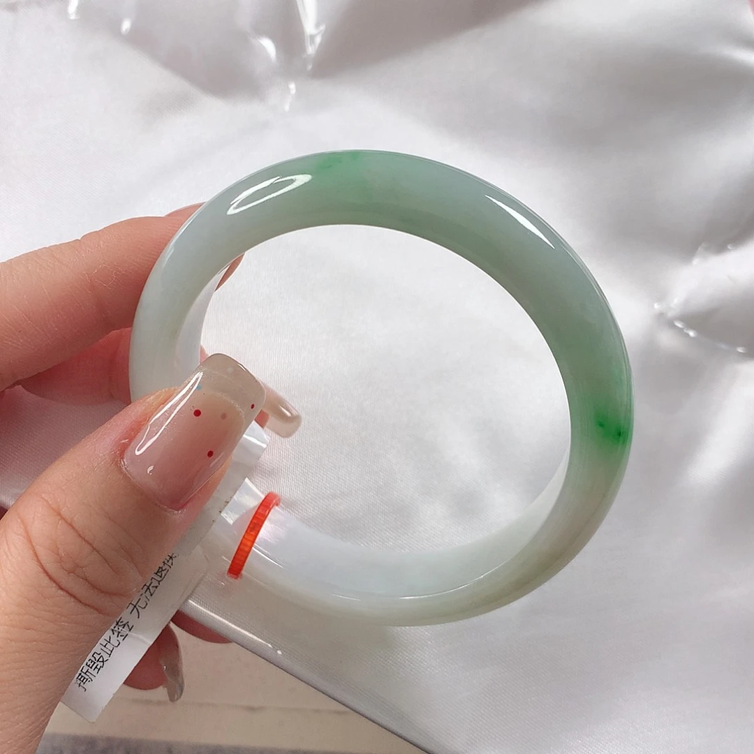未镶嵌手镯翡翠 正圈飘阳绿①⑨②