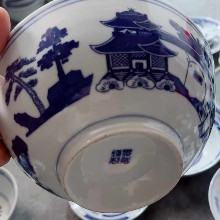 青花玲珑7寸面碗梧桐