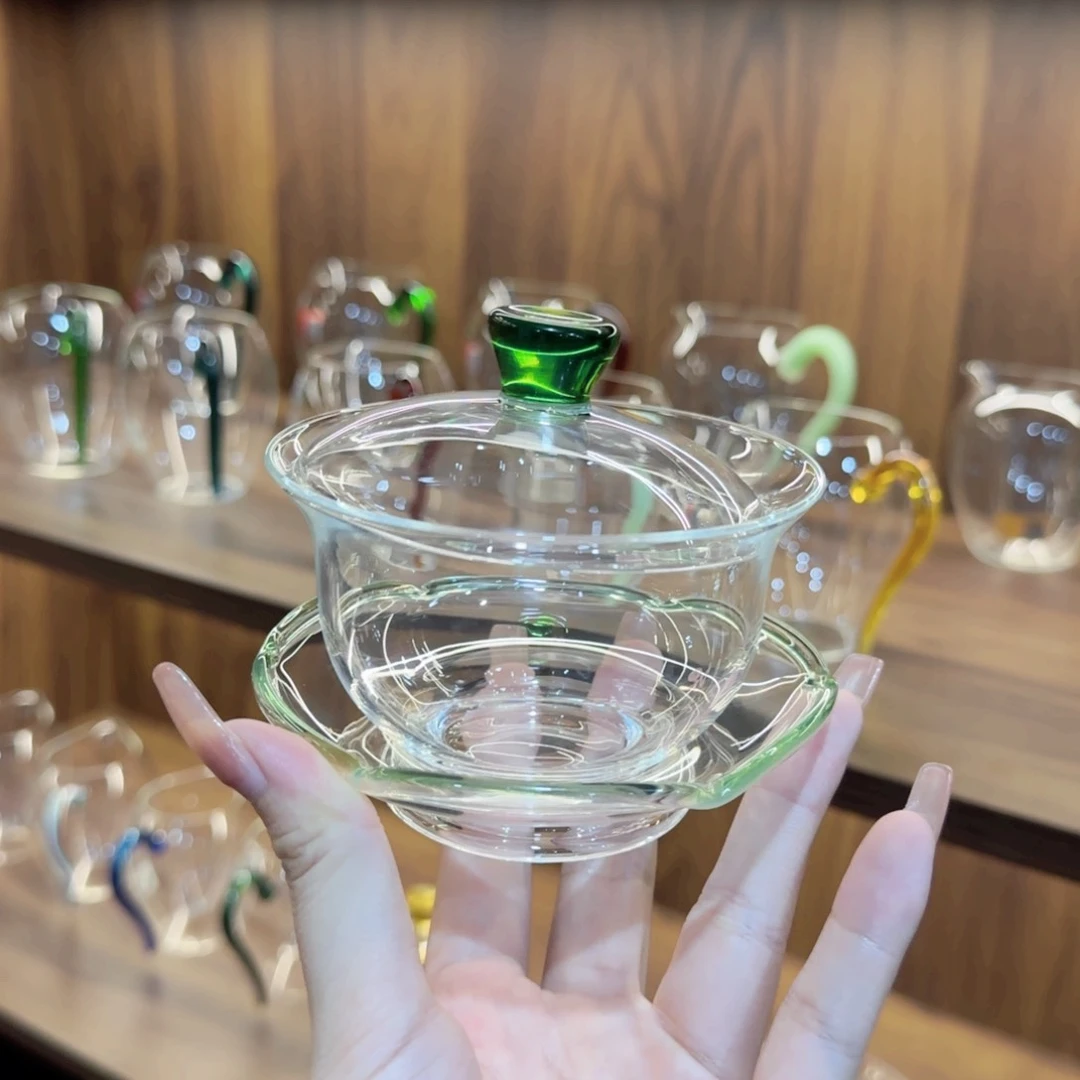 禾器沁莲盖碗湖绿色。。。