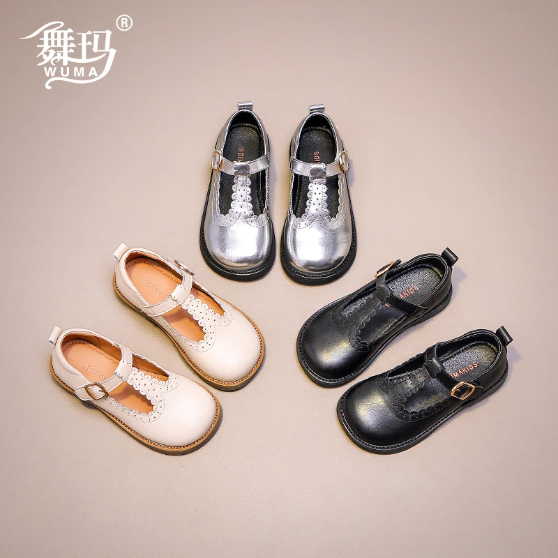 儿童小皮鞋2024新款春秋女宝宝真皮单鞋软底公主鞋女童鞋子433499