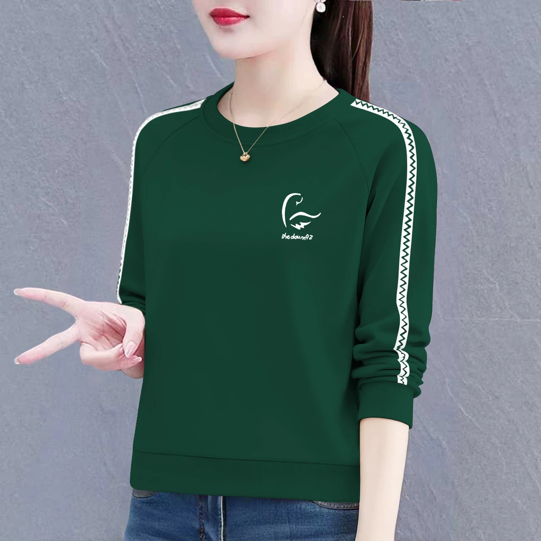 春秋新款休闲卫衣女时尚百搭棉质圆领秋季宽松显瘦长袖上衣女