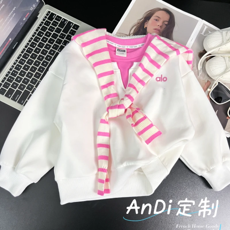 〖ANDI〗安迪订制秋季新款中大童女童韩系时尚披肩卫衣4754