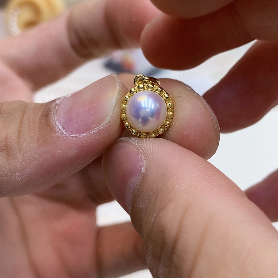 淡水珍珠银S925镶嵌颈饰