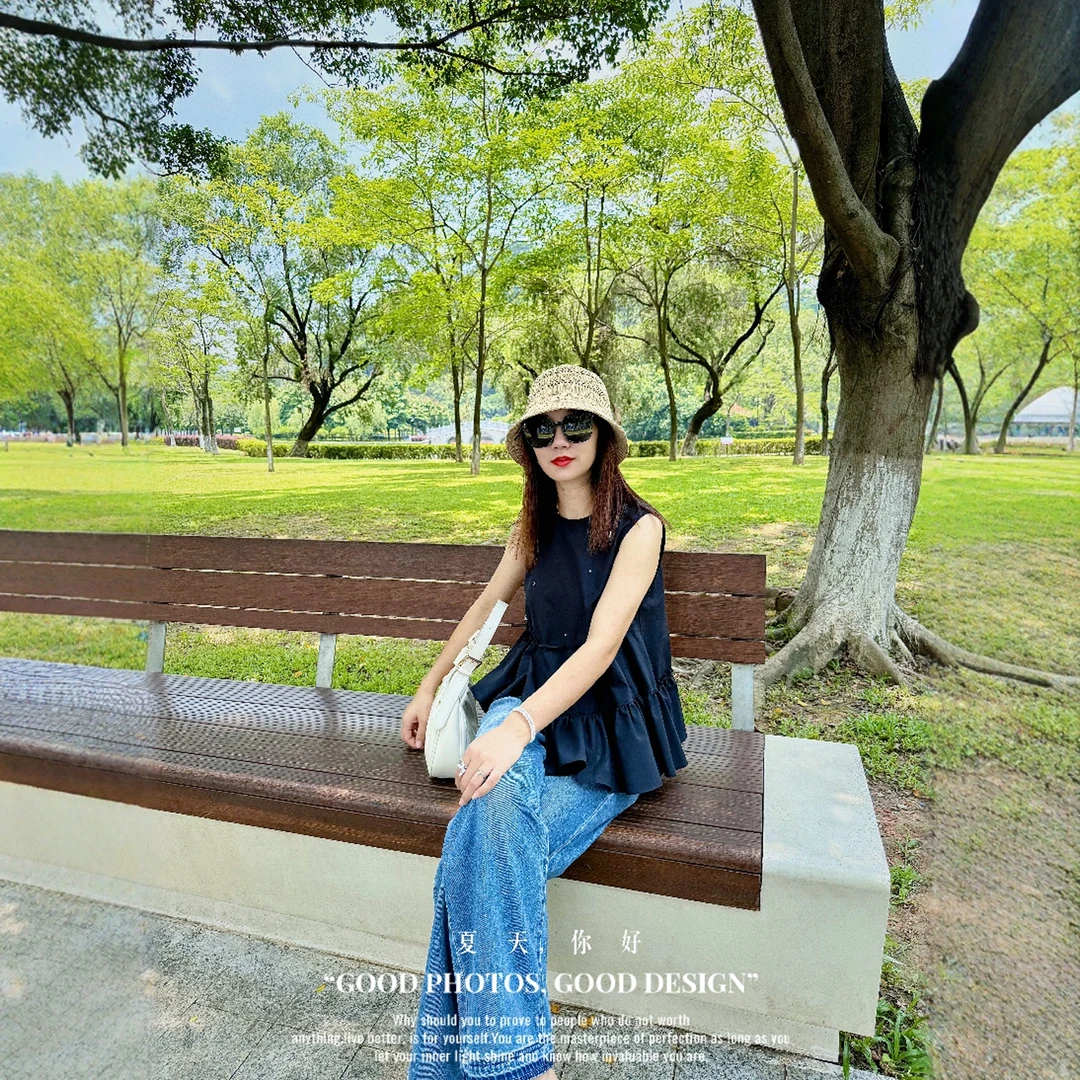 夏季新款女装时尚穿搭气质休闲无袖两件套装简约通勤显瘦洋气女士