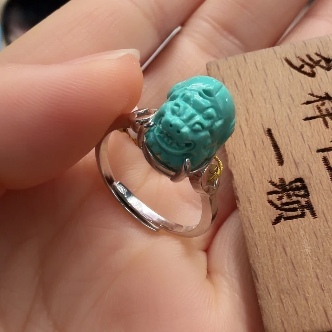 绿松石银S925镶嵌戒指