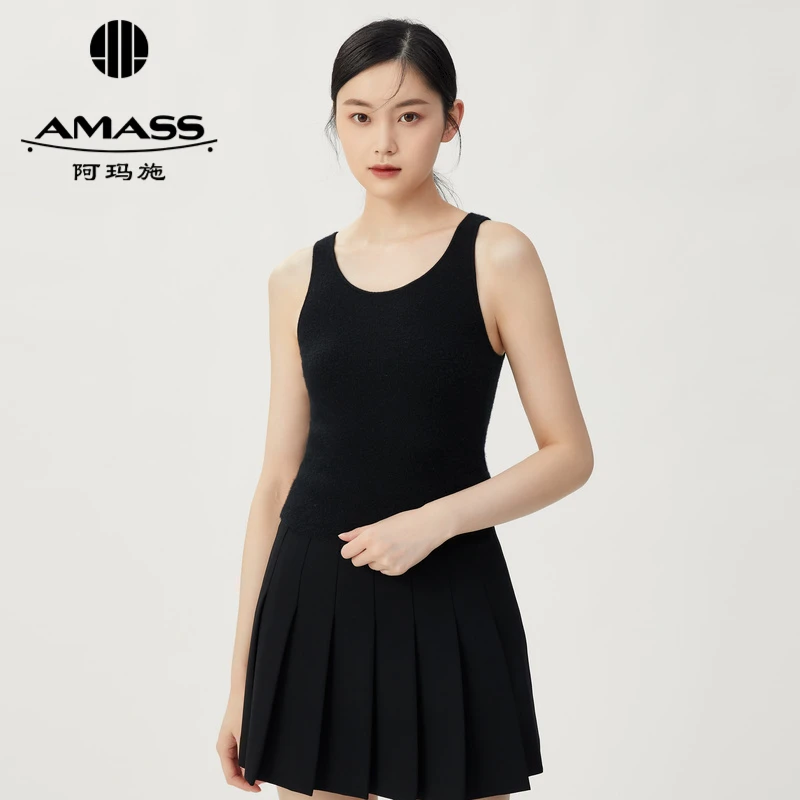 AMASS/阿玛施简约时尚外穿内搭山羊绒夏季针织背心5392357打底