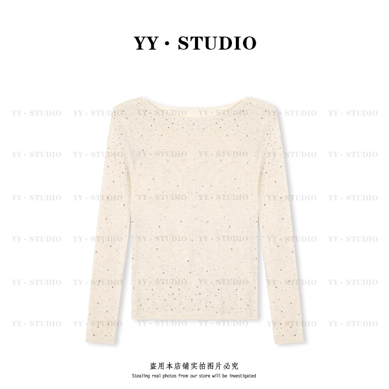 【丢丢专属】满钻针织打底衫长袖YY-6115