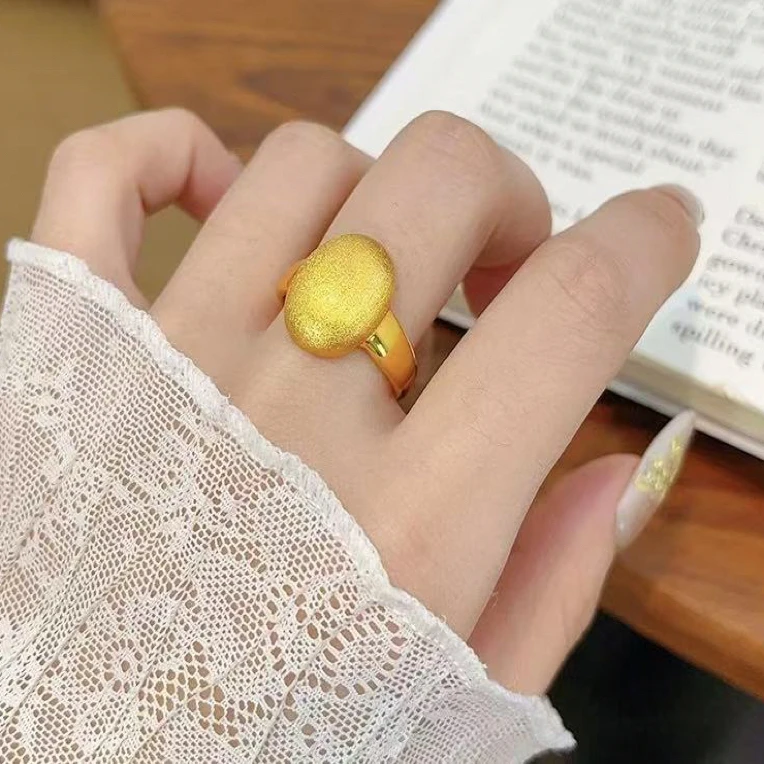 足银戒指 拉丝鸽子蛋活口戒指