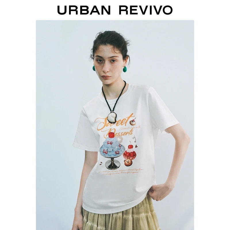 UR2025夏季新款女装趣味休闲图案棉质短袖T恤UYL450181
