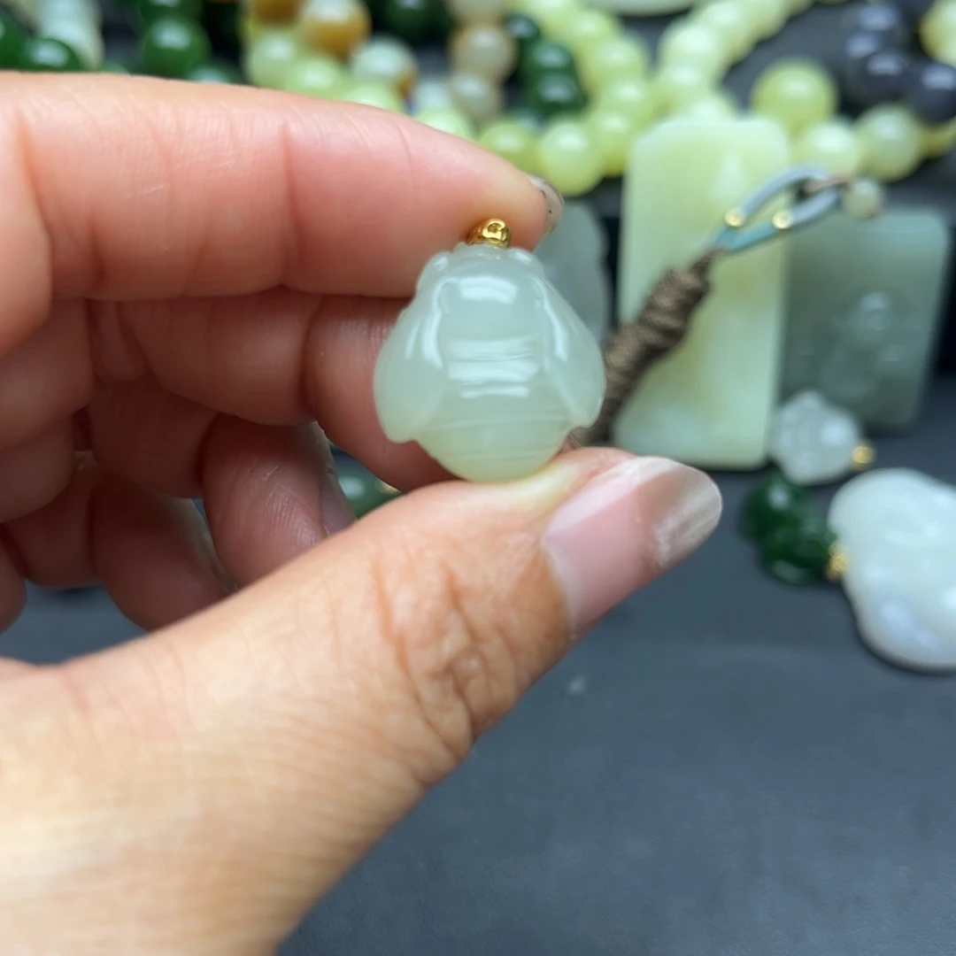 银S925镶嵌和田玉珠宝半成品