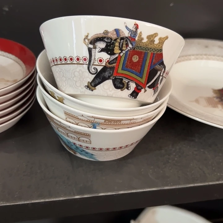尾货库存米饭碗四个釉中彩