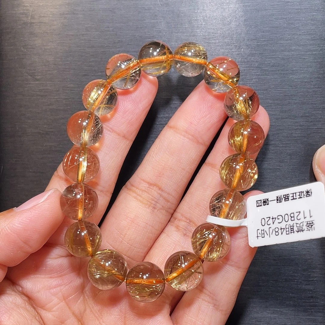 发晶手串未镶嵌金发11m