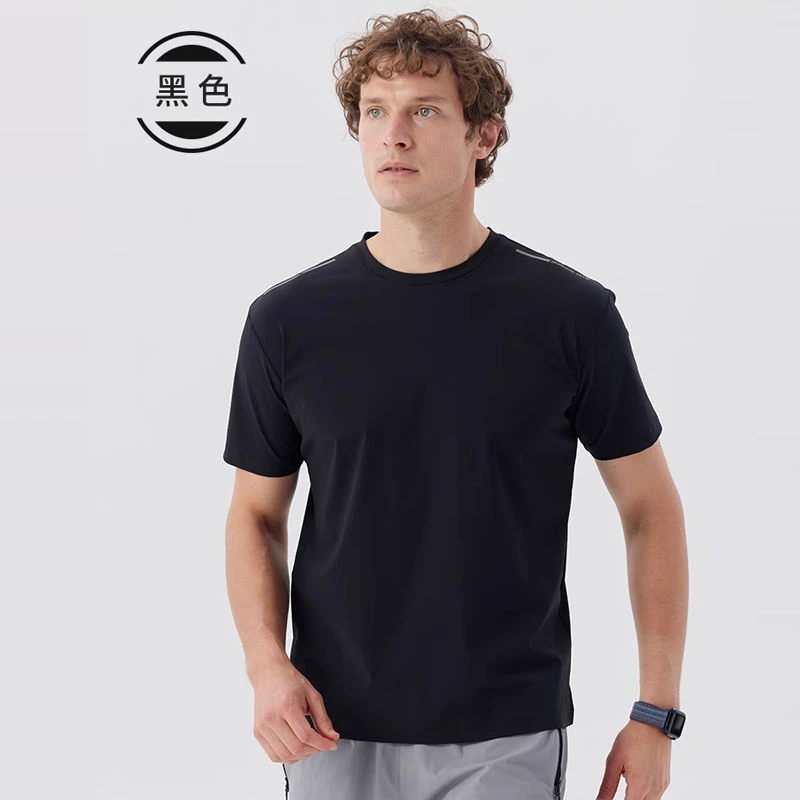 运动t恤男士圆领速干衣服夏季冰丝宽松短袖健身训练跑步休闲上衣