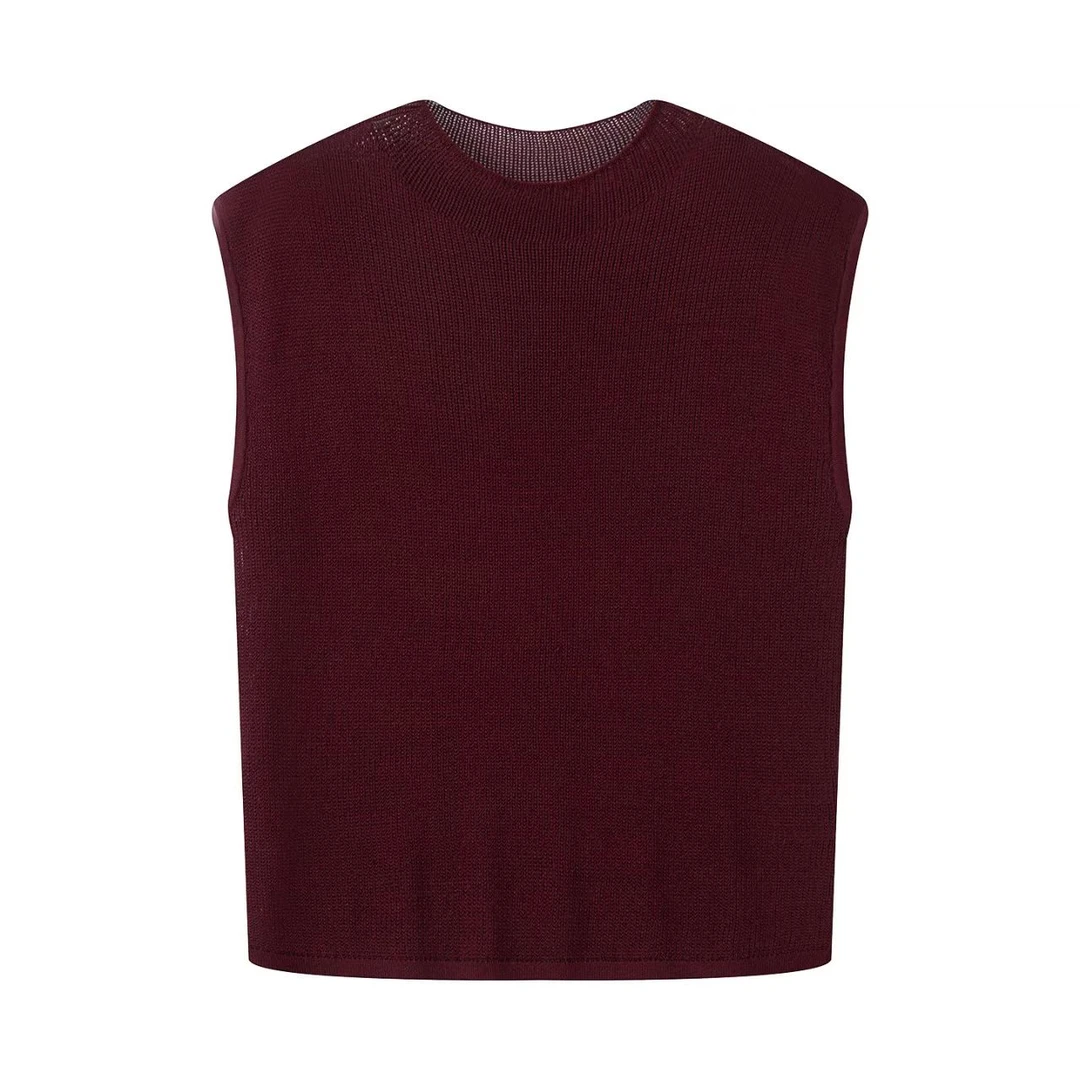 商场同款2025夏季新款休闲百搭无袖针织背心上衣-3117