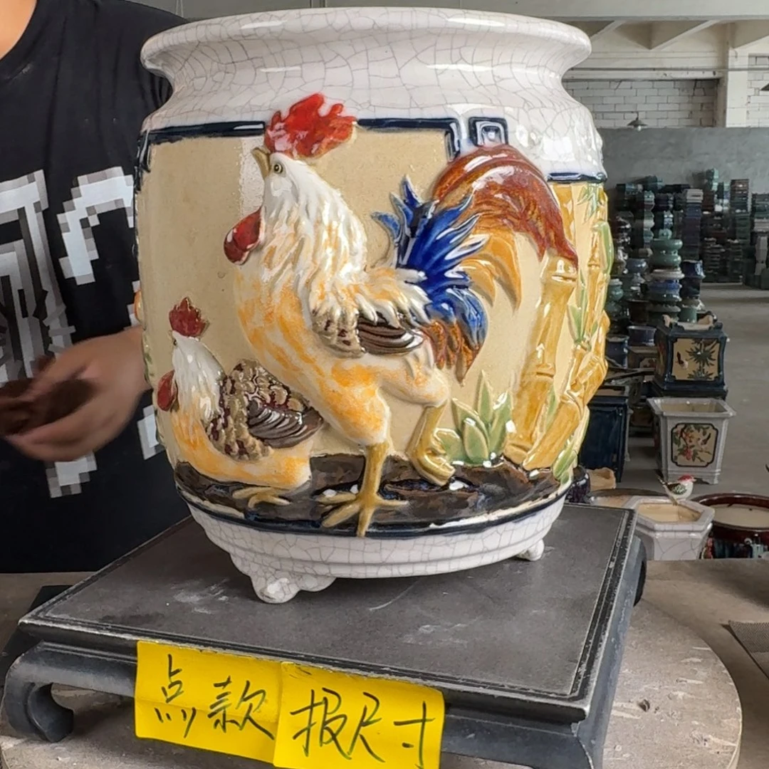 宇***哥。一风堂石湾花盆 开片裂 色差 内19*27