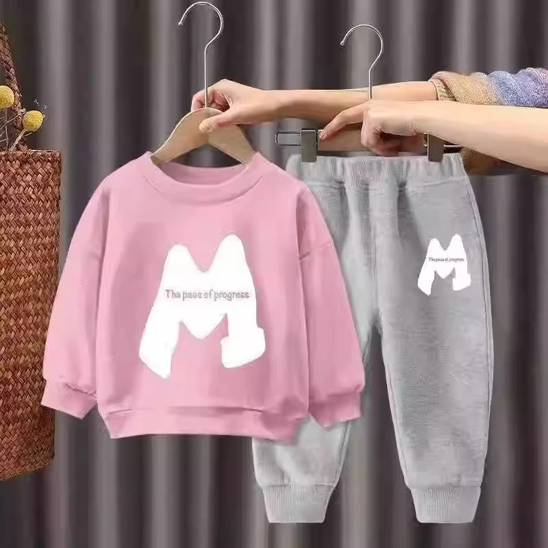 【奥莱折扣】男女童套装2025新款春秋帅痞长袖卫衣儿童宝宝运动休