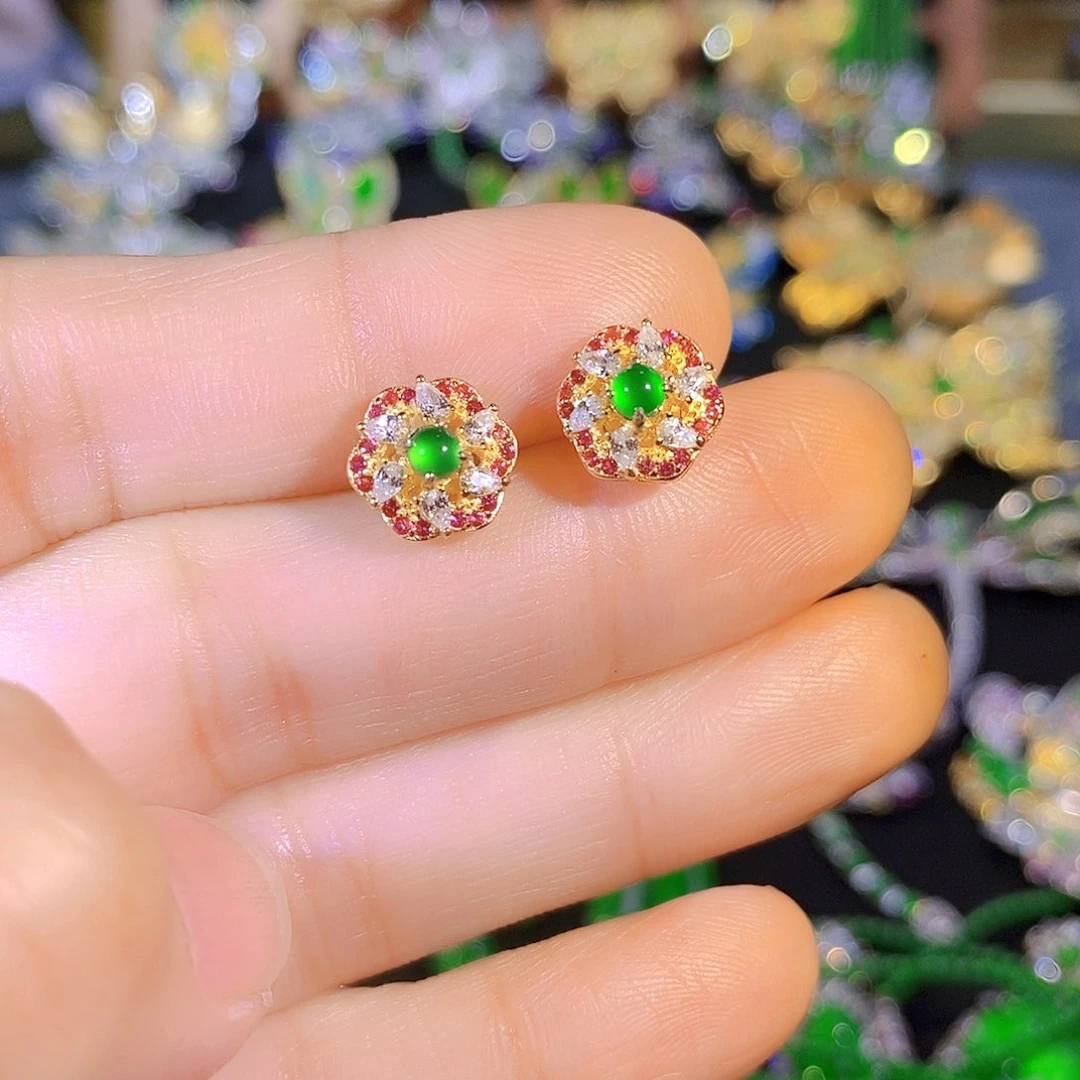 颈饰银S925镶嵌翡翠