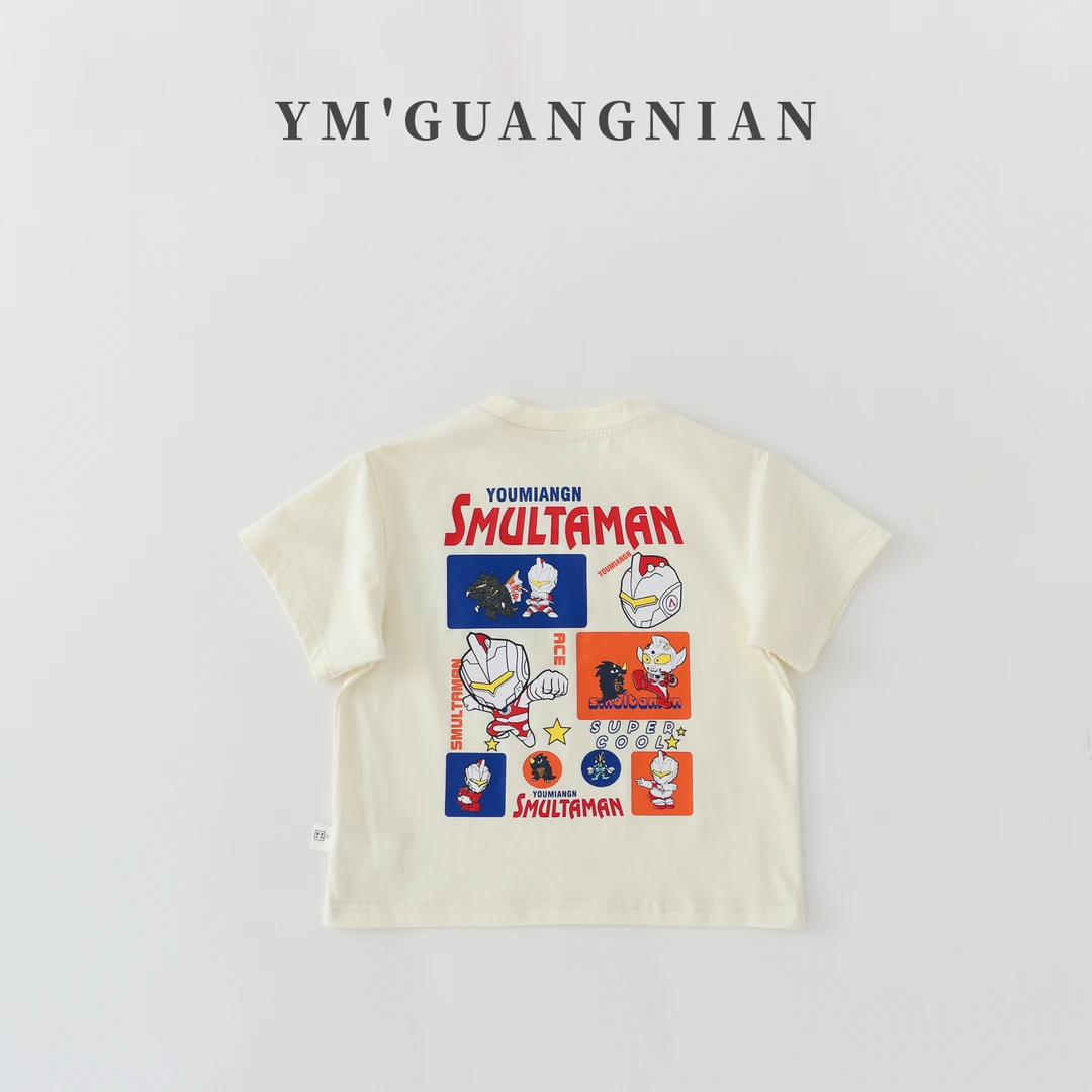 【幼棉光年】春季儿童插肩袖舒适圆领百搭短袖T恤1220331