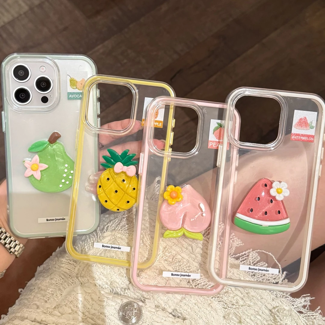 夏日水果边款二合一适用于苹果16女壳iPhone14/15/13pro/11全包款