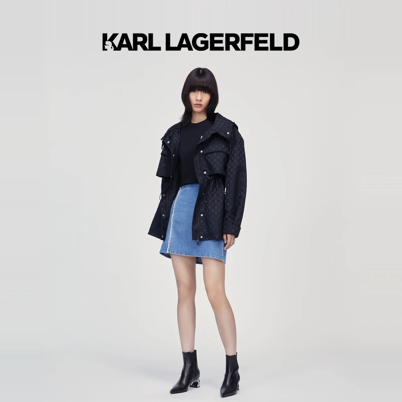 【蜜思仝专享】KARLLAGERFELDKL钻链装饰牛仔半裙老佛爷226L1251