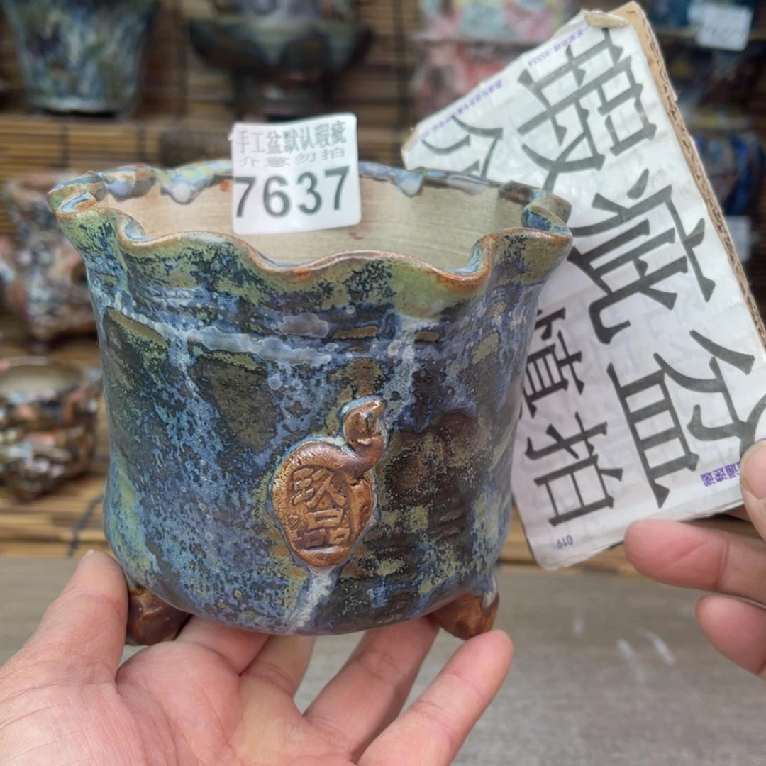 手工花盆默认瑕疵完美者勿拍