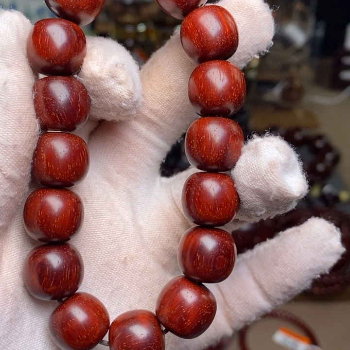小叶紫檀手串/手链原汁原味13/14老型5星 鸡血红鳞底泥料特价