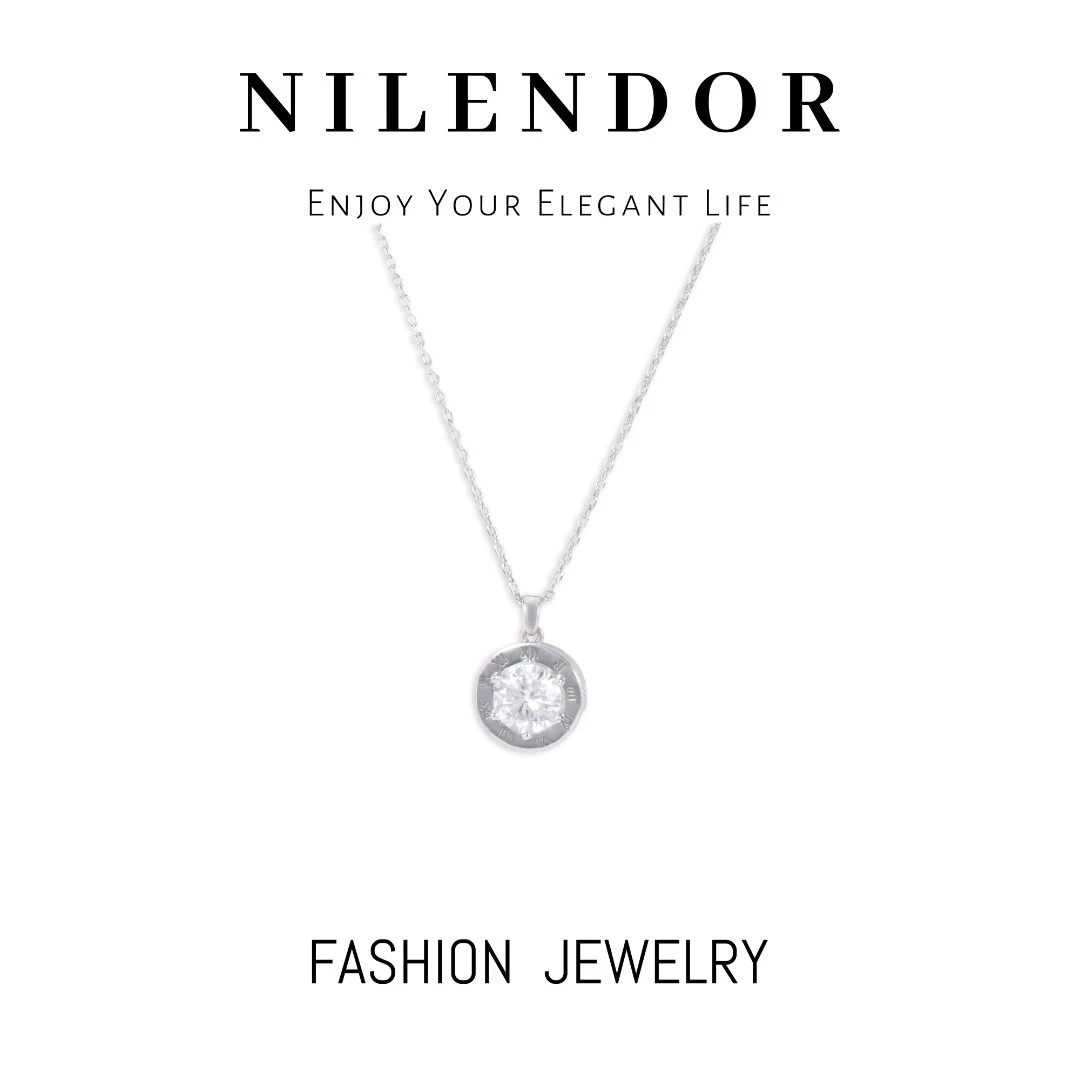 铜合金项链 XL-254轻奢时尚简约设计师款圆形锆石锁骨链