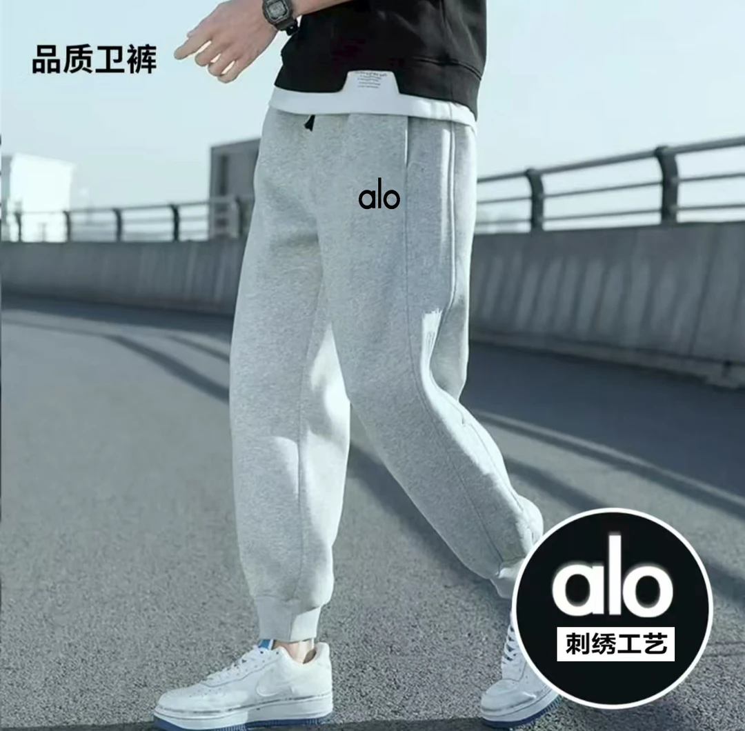 高级刺绣华棉卫裤男加绒秋冬拼条韩版束脚裤运动风休闲时尚百搭