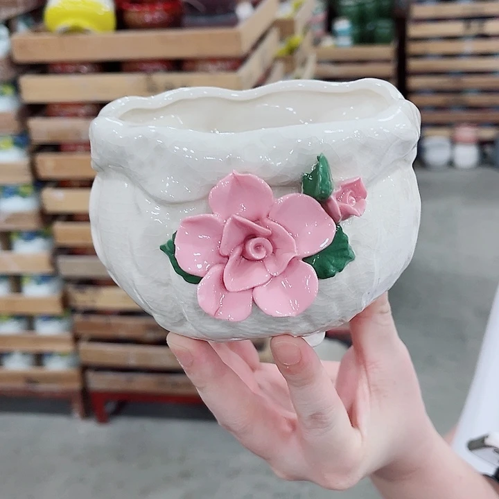 有孔，凑10元包邮陶瓷花盆发货！