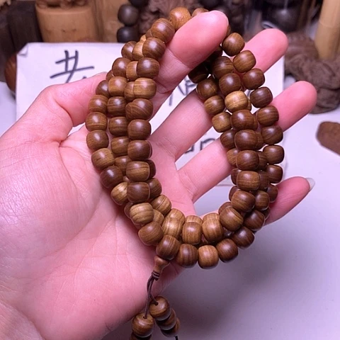 檀香木手串/手链檀香黑肉8/9/108横纹虎皮沉