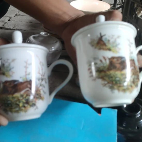 陶瓷骨瓷六厂茶杯两支