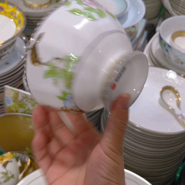 瓷片琴瑟和鸣腕六个微瑕4.5寸