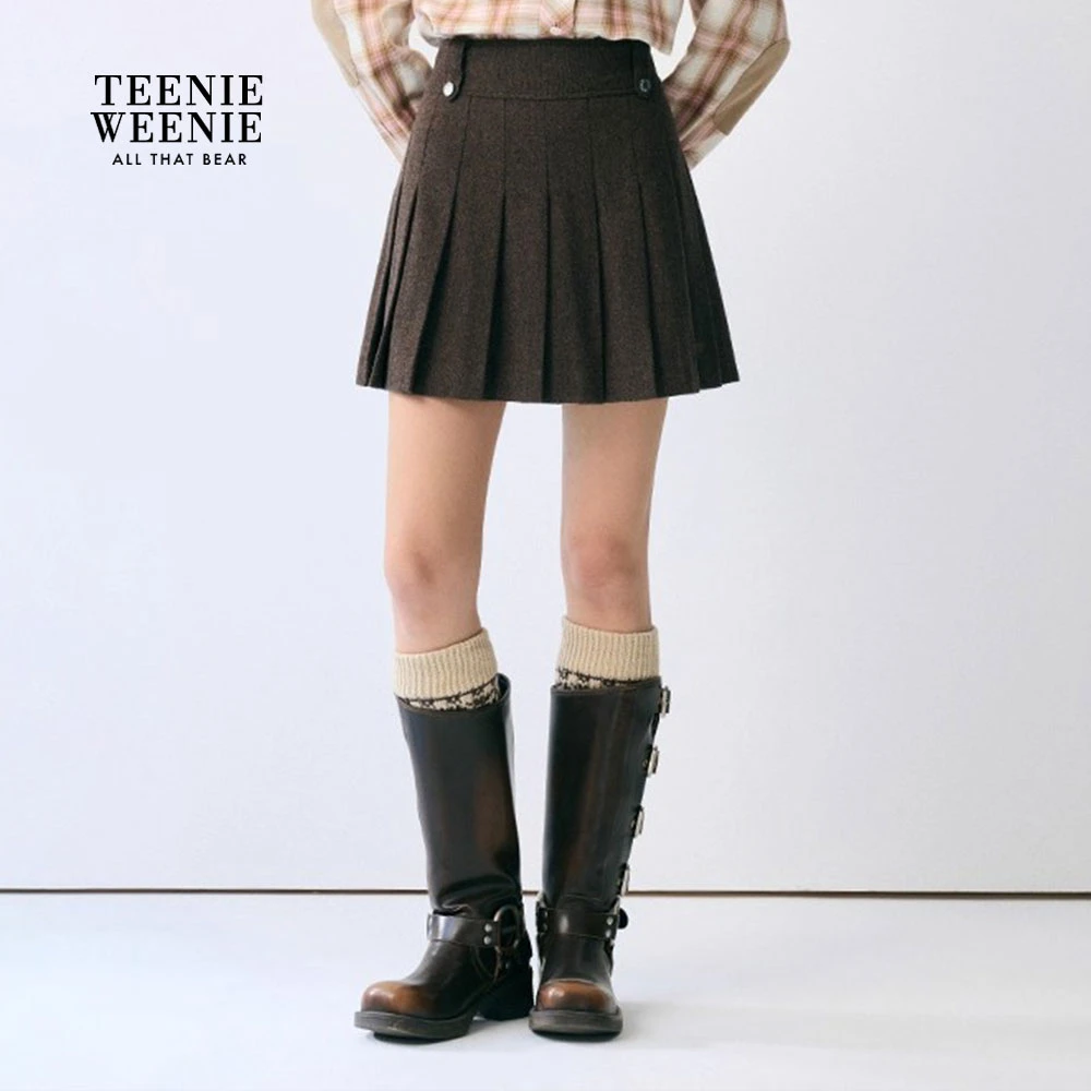 TeenieWeenie小熊半身裙女2025冬季新款女装TTWH254TC1B