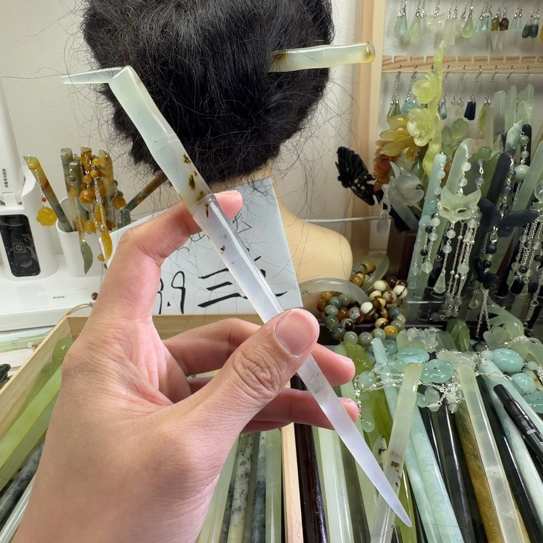 蛇纹石玉发饰未镶嵌S****y