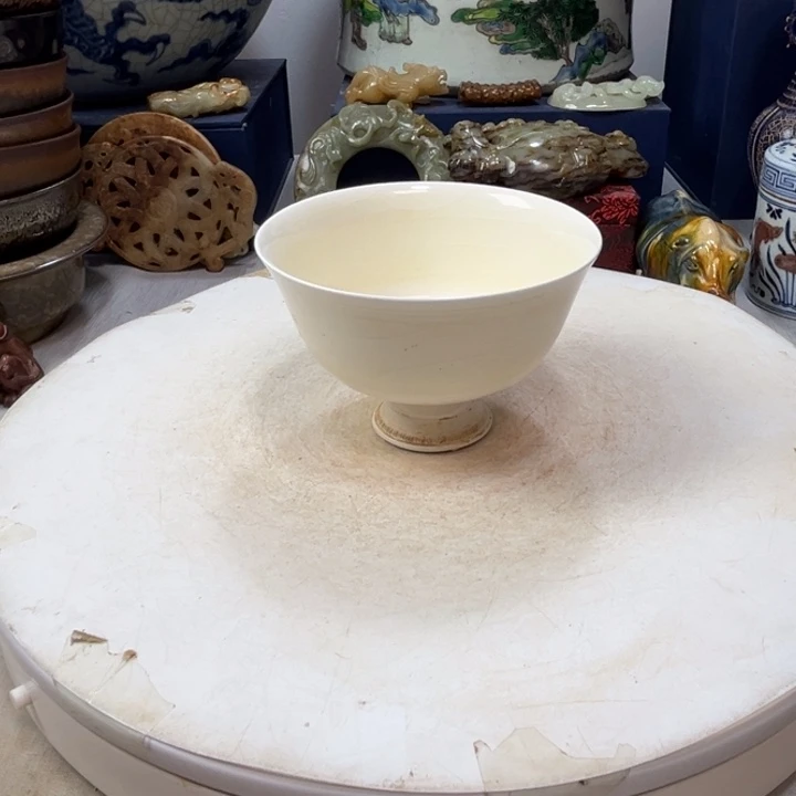 雷***行摆件霍州窑窑高足杯摆件1
