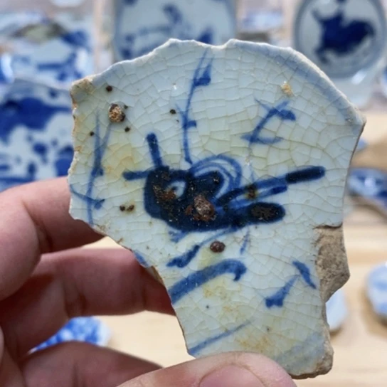 瓷片现代瓷器青花瓷片