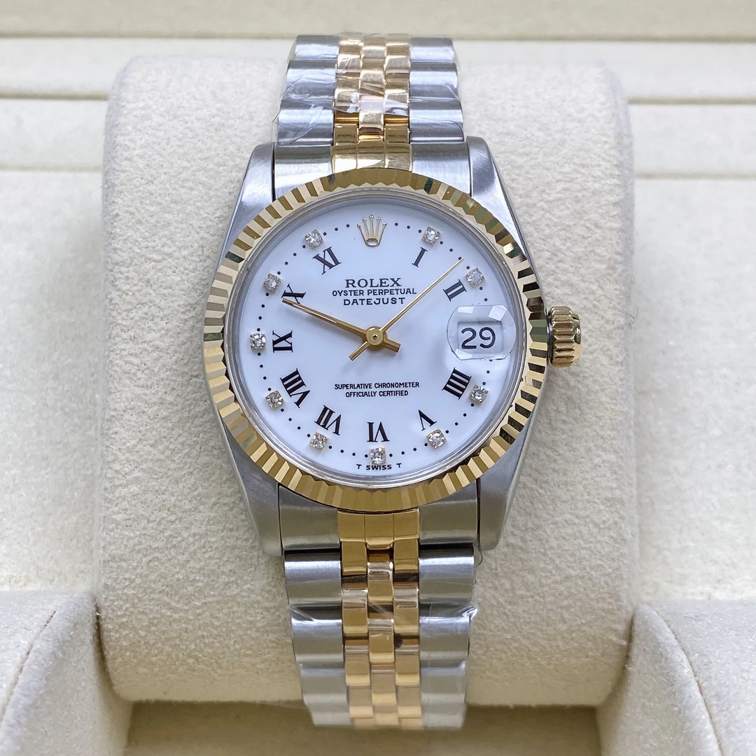 99新 Rolex/劳力士 日志68273/31mm/白面罗马浮钻/单表/自动25472